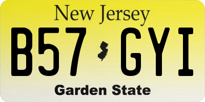 NJ license plate B57GYI