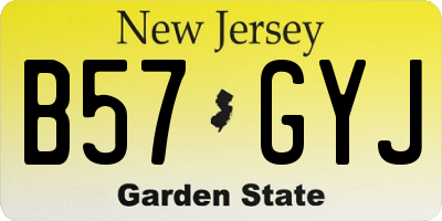 NJ license plate B57GYJ