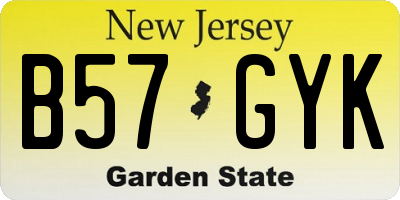 NJ license plate B57GYK