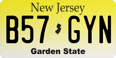 NJ license plate B57GYN