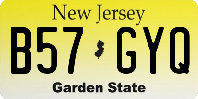 NJ license plate B57GYQ