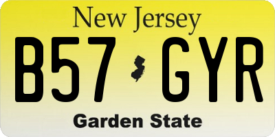 NJ license plate B57GYR