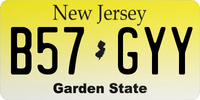 NJ license plate B57GYY