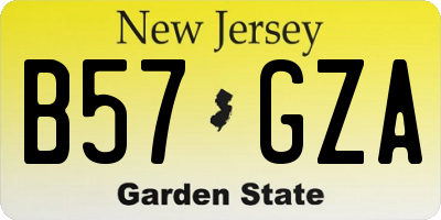NJ license plate B57GZA
