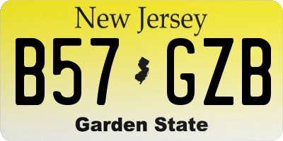 NJ license plate B57GZB