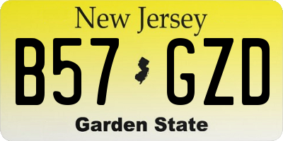 NJ license plate B57GZD
