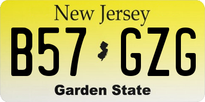 NJ license plate B57GZG