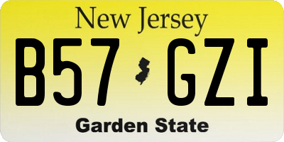 NJ license plate B57GZI