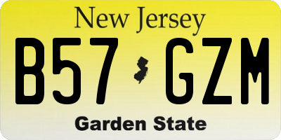 NJ license plate B57GZM