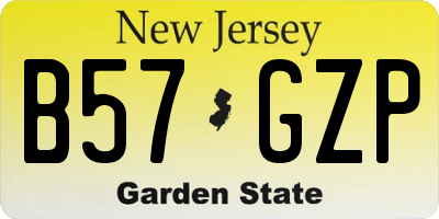 NJ license plate B57GZP