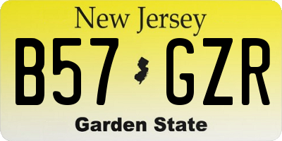 NJ license plate B57GZR