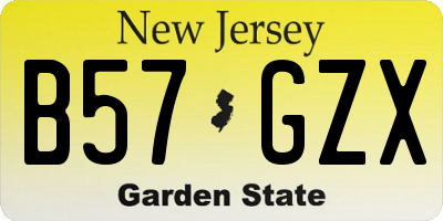 NJ license plate B57GZX