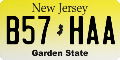 NJ license plate B57HAA