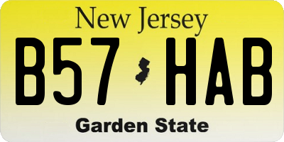 NJ license plate B57HAB
