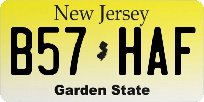NJ license plate B57HAF