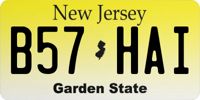 NJ license plate B57HAI