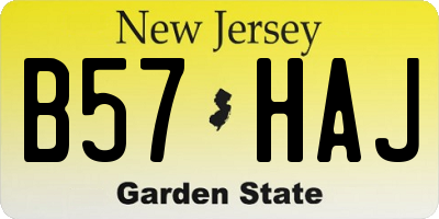 NJ license plate B57HAJ