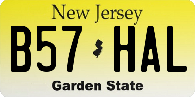NJ license plate B57HAL