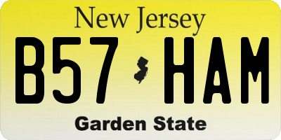 NJ license plate B57HAM