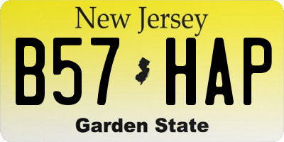 NJ license plate B57HAP