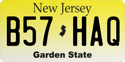 NJ license plate B57HAQ