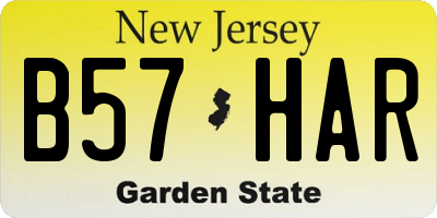 NJ license plate B57HAR
