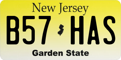 NJ license plate B57HAS