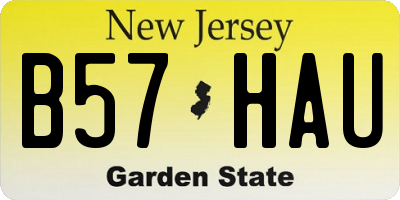 NJ license plate B57HAU