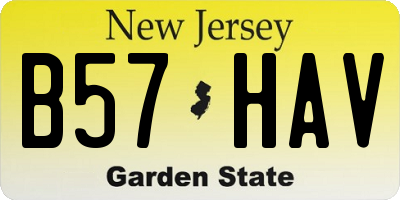 NJ license plate B57HAV