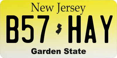 NJ license plate B57HAY