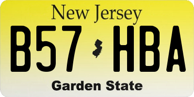 NJ license plate B57HBA