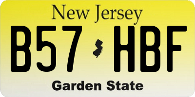 NJ license plate B57HBF