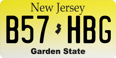 NJ license plate B57HBG
