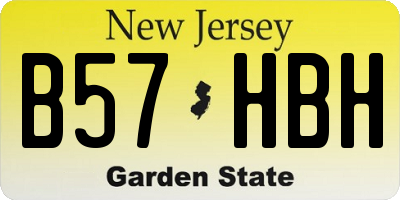 NJ license plate B57HBH