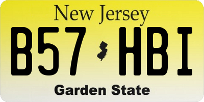 NJ license plate B57HBI