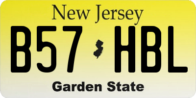 NJ license plate B57HBL