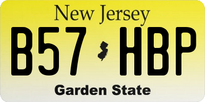NJ license plate B57HBP