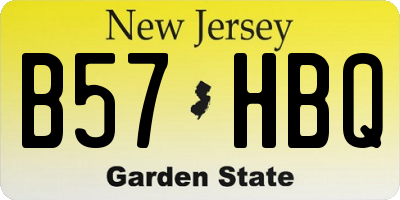 NJ license plate B57HBQ