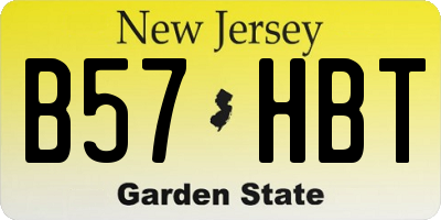 NJ license plate B57HBT