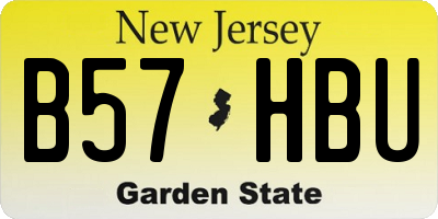 NJ license plate B57HBU