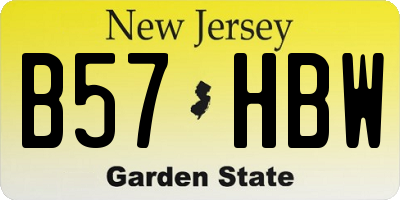 NJ license plate B57HBW