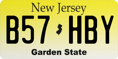 NJ license plate B57HBY