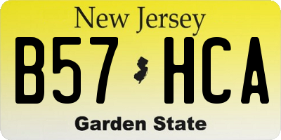 NJ license plate B57HCA