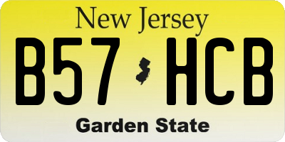 NJ license plate B57HCB