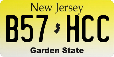 NJ license plate B57HCC
