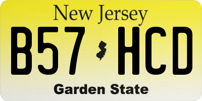 NJ license plate B57HCD
