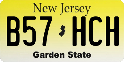 NJ license plate B57HCH