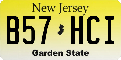 NJ license plate B57HCI