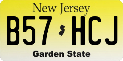 NJ license plate B57HCJ