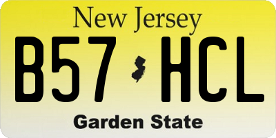 NJ license plate B57HCL